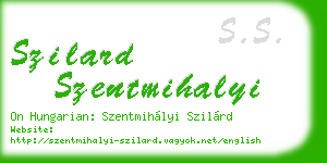 szilard szentmihalyi business card